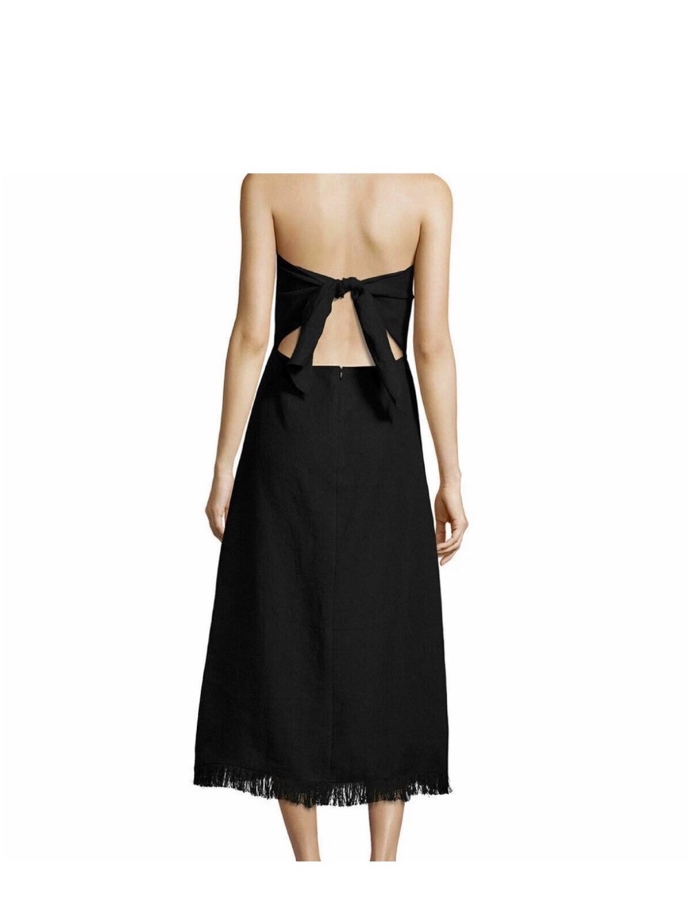 Theory linen Strapless Black Tie-back dress
